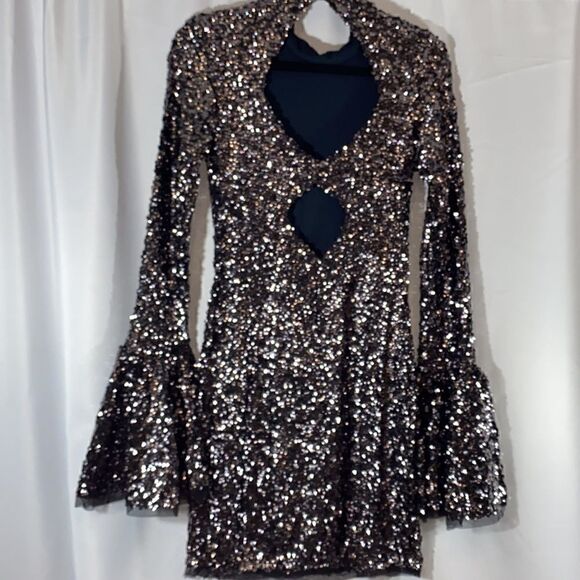 FREE PEOPLE DEZDEMONA MINI DRESS BLACK - Picture 8 of 11